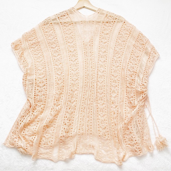 OS Light Pink Crochet Beach Tunic - Picture 5 of 6